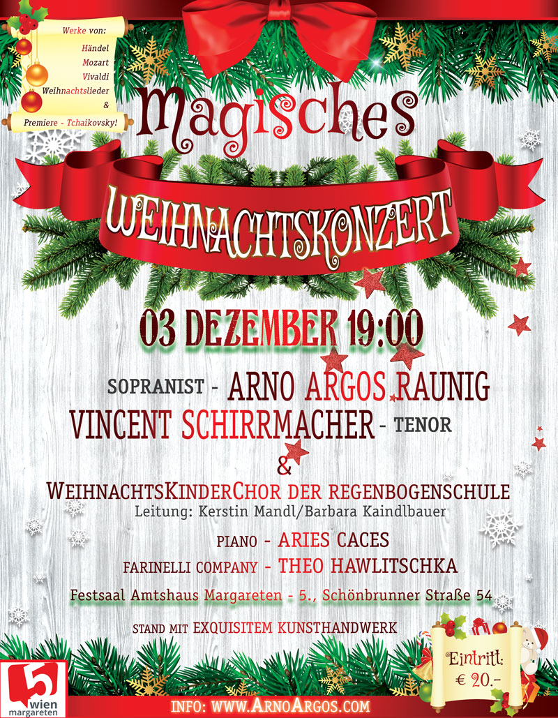 Magisches Weihnachtskonzert in Wien! Arno Argos Raunig & Weihnachtskinderchor