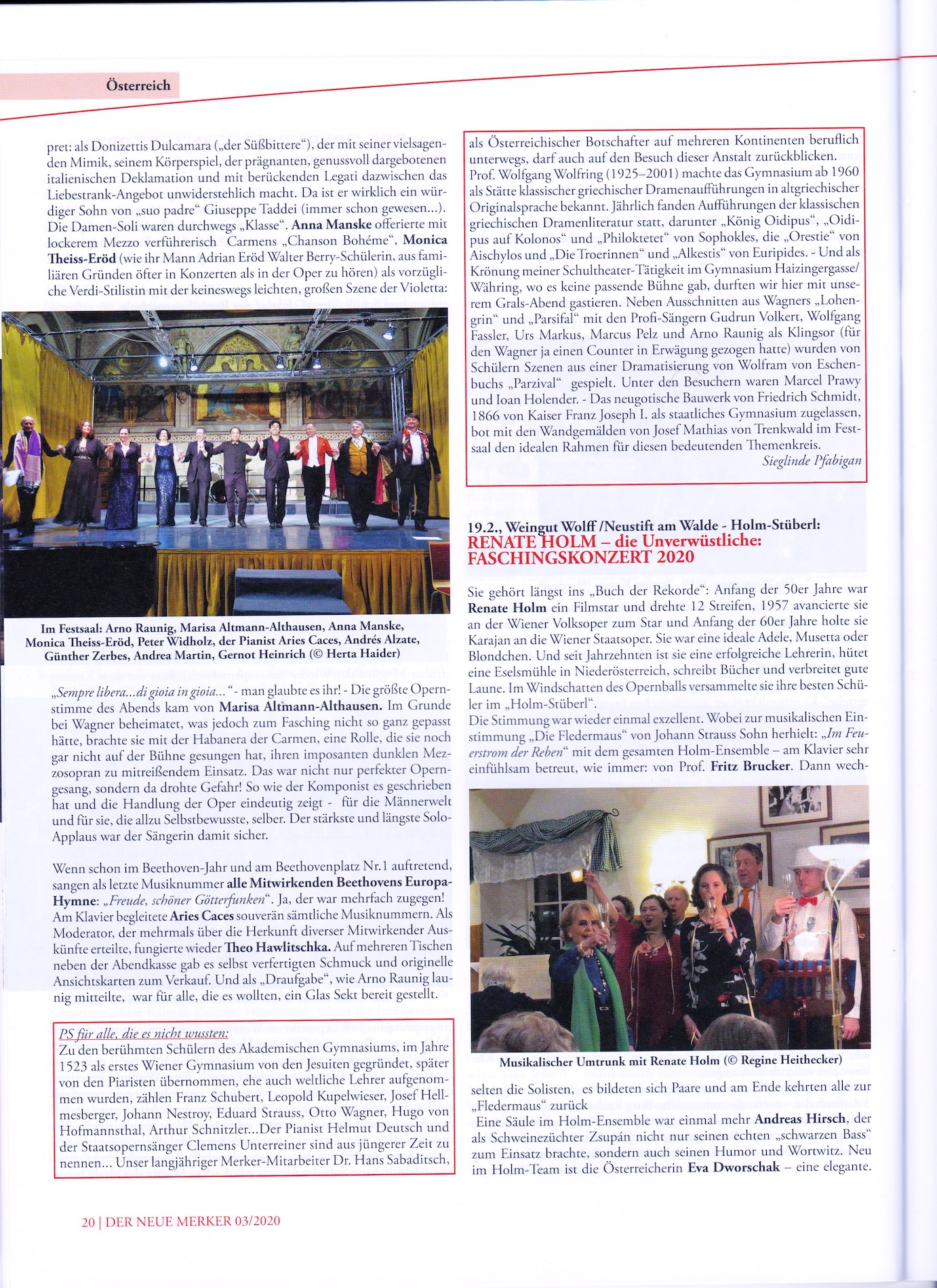 PRE OPERNBALL KONZERT 2020 – Farinelli Company Arno Raunig